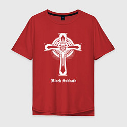 Футболка оверсайз мужская Black sabbath крест, цвет: красный