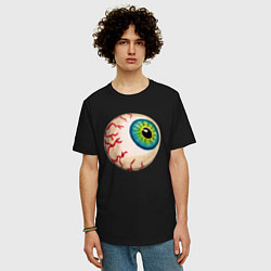 Футболка оверсайз мужская Глаз зомби, цвет: черный — фото 2