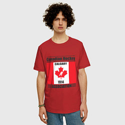 Футболка оверсайз мужская Федерация хоккея Канады, цвет: красный — фото 2