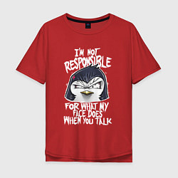 Мужская футболка оверсайз Психованный пингвин