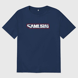 Футболка оверсайз мужская Samurai 2077 - Демон Они, цвет: тёмно-синий
