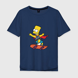 Мужская футболка оверсайз Барт Симпсон на скейте