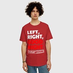 Футболка оверсайз мужская Left righte good night, цвет: красный — фото 2