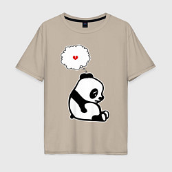 Мужская футболка оверсайз Панда о разбитом сердце