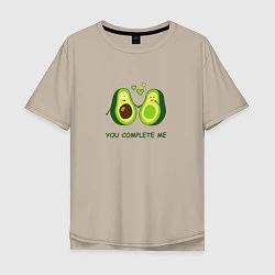 Мужская футболка оверсайз Влюбленные авокадо Милые авокадики