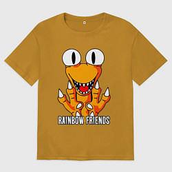 Футболка оверсайз мужская Радужные друзья - Оранжевый, цвет: горчичный