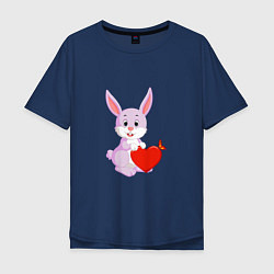 Мужская футболка оверсайз Кролик с сердцем