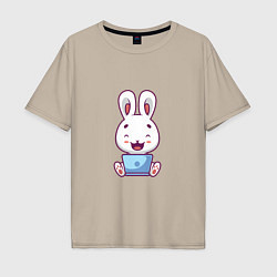 Мужская футболка оверсайз Весёлый кролик