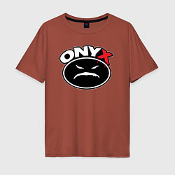 Футболка оверсайз мужская Onyx - black logo, цвет: кирпичный