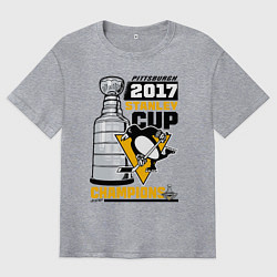 Футболка оверсайз мужская Питтсбург Пингвинз НХЛ, цвет: меланж