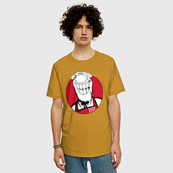 Футболка оверсайз мужская Доктор Ливси - KFC Edition, цвет: горчичный — фото 2