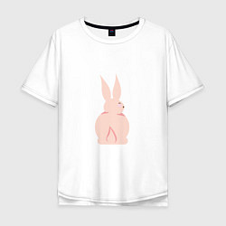 Мужская футболка оверсайз Розовый кролик