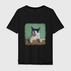 Мужская футболка оверсайз Мем - голодный кот