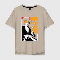 Мужская футболка оверсайз Bleach - Ичиго Куросаки