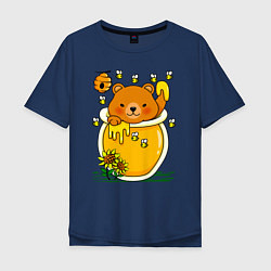 Мужская футболка оверсайз Медвежонок в баночке меда