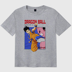 Футболка оверсайз мужская Dragon Ball - Сон Гоку - Удар, цвет: меланж