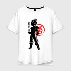 Футболка оверсайз мужская Goku Son - Dragon Ball - Warrior, цвет: белый