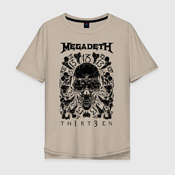 Футболка оверсайз мужская Megadeth Thirteen, цвет: миндальный