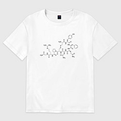 Футболка оверсайз мужская Окситоцинчик, цвет: белый