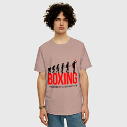 Футболка оверсайз мужская Boxing evolution, цвет: пыльно-розовый — фото 2