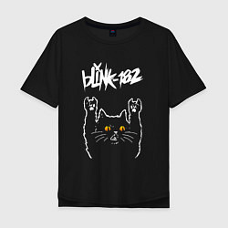 Мужская футболка оверсайз Blink 182 rock cat