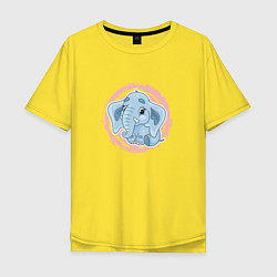 Мужская футболка оверсайз Мультяшный милый слонёнок