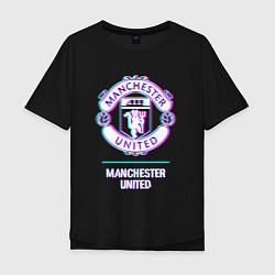 Мужская футболка оверсайз Manchester United FC в стиле glitch