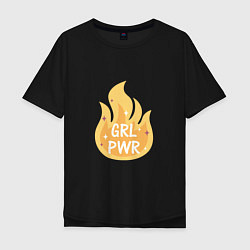 Мужская футболка оверсайз Fire girl power