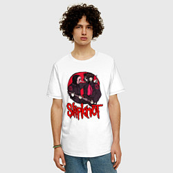 Футболка оверсайз мужская Slipknot rock, цвет: белый — фото 2