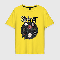 Футболка оверсайз мужская Slipknot art fan, цвет: желтый