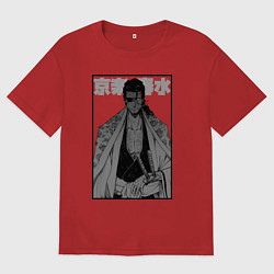 Футболка оверсайз мужская Сюнсуй Кьёраку - Блич, цвет: красный