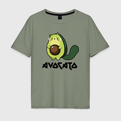 Футболка оверсайз мужская Avocado - AvoCATo - Joke, цвет: авокадо