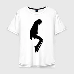 Футболка оверсайз мужская Силуэт Майкла Джексона - Minimalism, цвет: белый