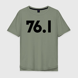 Мужская футболка оверсайз Пауэр 76 1 черная надпись