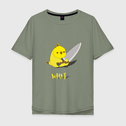 Мужская футболка оверсайз Chicken with a knife