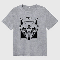 Футболка оверсайз мужская Демон Лисы, цвет: меланж
