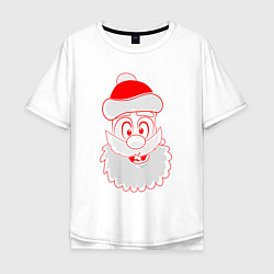 Мужская футболка оверсайз Лицо Деда Мороза