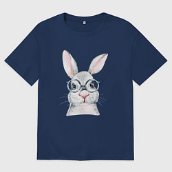 Футболка оверсайз мужская Серый кролик, цвет: тёмно-синий