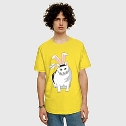 Футболка оверсайз мужская Кролик Бендер - 2023, цвет: желтый — фото 2