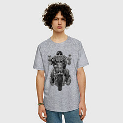Футболка оверсайз мужская Ride biker, цвет: меланж — фото 2