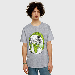 Футболка оверсайз мужская Капуста-Нахида, цвет: меланж — фото 2