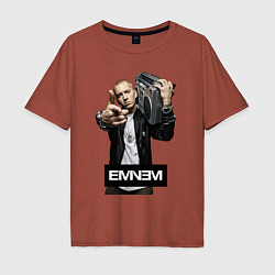Футболка оверсайз мужская Eminem boombox, цвет: кирпичный