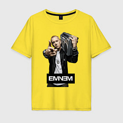 Футболка оверсайз мужская Eminem boombox, цвет: желтый