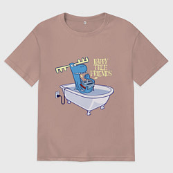 Футболка оверсайз мужская Lumpy - high voltage, цвет: пыльно-розовый