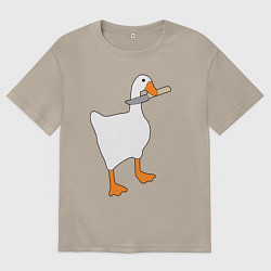 Футболка оверсайз мужская Опасный гусь, цвет: миндальный