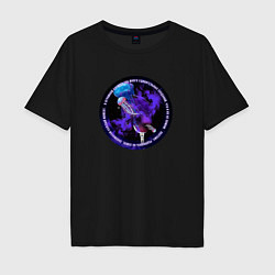 Мужская футболка оверсайз Медузы вокруг космонавта