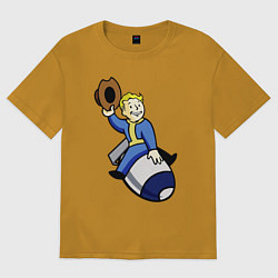 Футболка оверсайз мужская Vault boy - bomb rider, цвет: горчичный