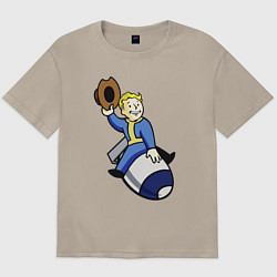 Футболка оверсайз мужская Vault boy - bomb rider, цвет: миндальный
