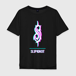 Мужская футболка оверсайз Slipknot glitch rock