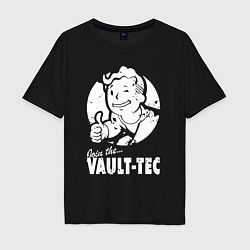 Футболка оверсайз мужская Vault boy - join the vault tec, цвет: черный